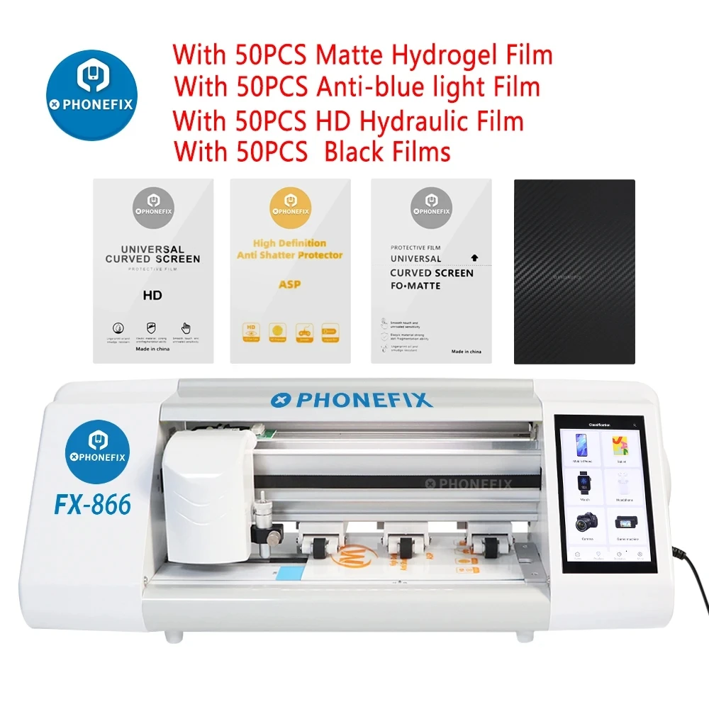 FX-866 Cerdas Pelindung Layar Hidrogel Film Mesin Pemotong untuk Smartphone Tablet Menonton Membran Hidrolik Pemotong Plotter