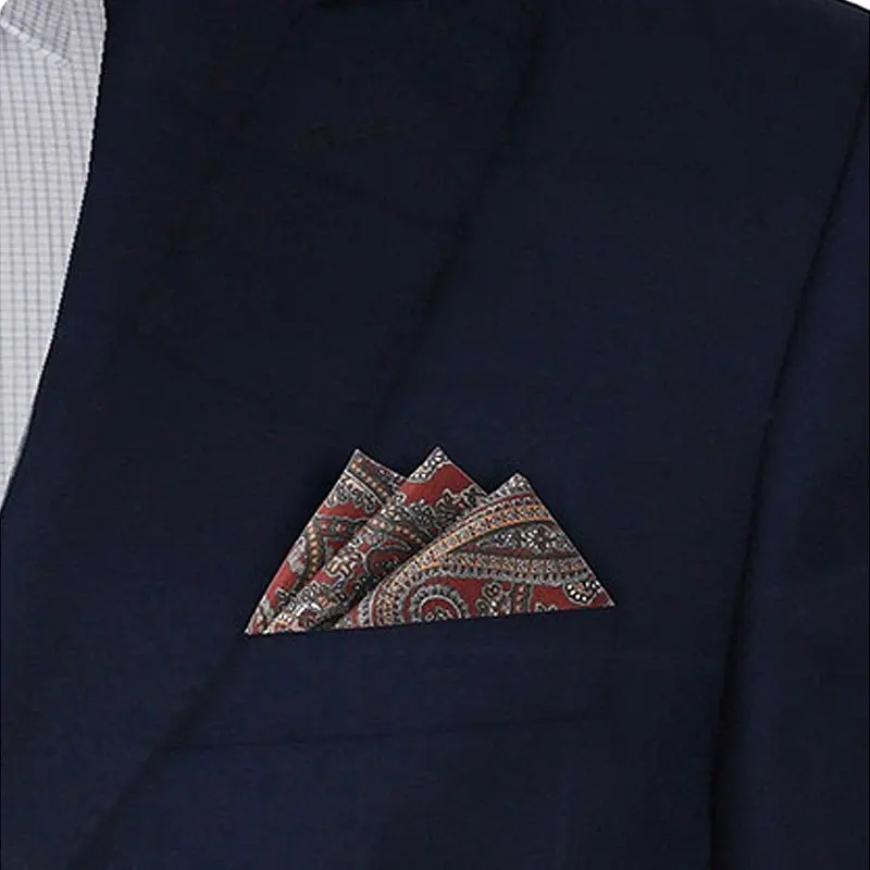 Мужской нагрудный платок с принтом, носовой платок с цветком кешью, модные носовые платки для смокинга, костюма, свадебного выпускного вечера