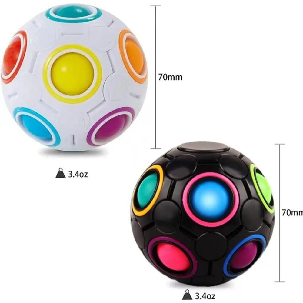 Educational finger football toy 12-hole decompression intellectual toy fingertip Rubik\'s cube magic rainbow ball Holiday gifts