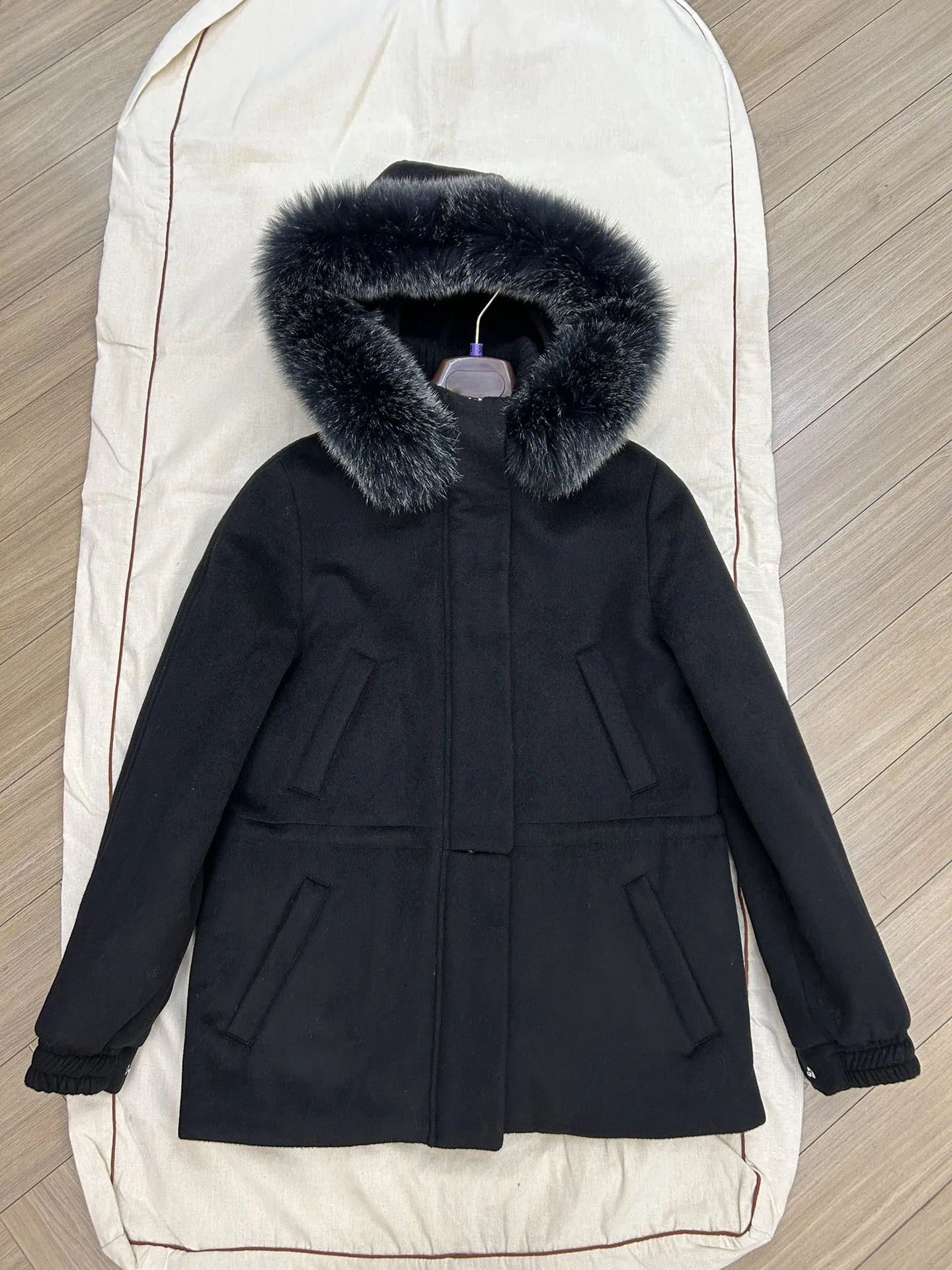 Winter Ski Suit Fox Fur Collar Quilted Jacket With Detachable Hat Simple And Elegant Fashion All-Match Women