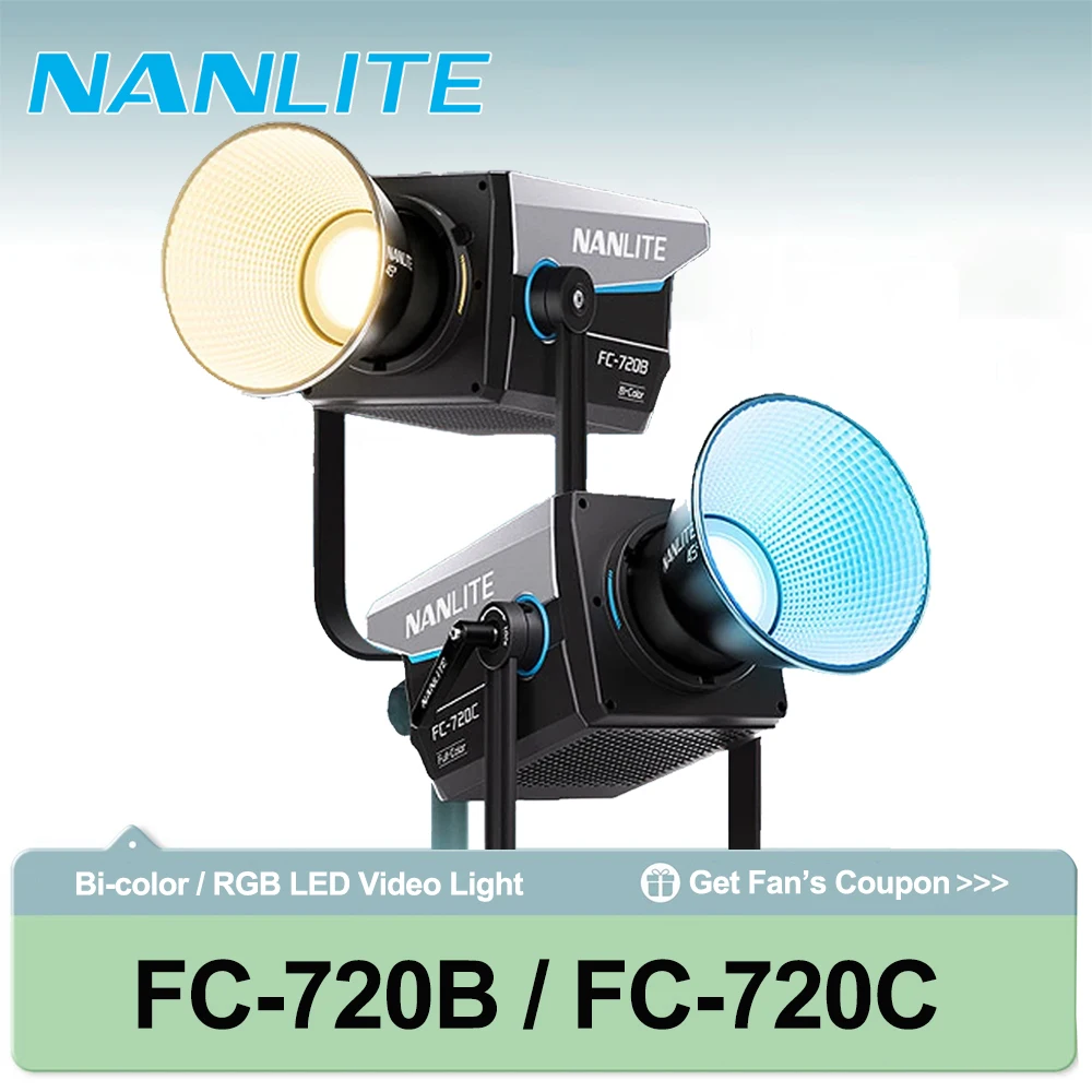 

Nanlite FC-720B FC-720C Bowens Mount Video COB Fill Lighting Smart APP Control Bi-color / RGB 2 Version Available for Filmmaking
