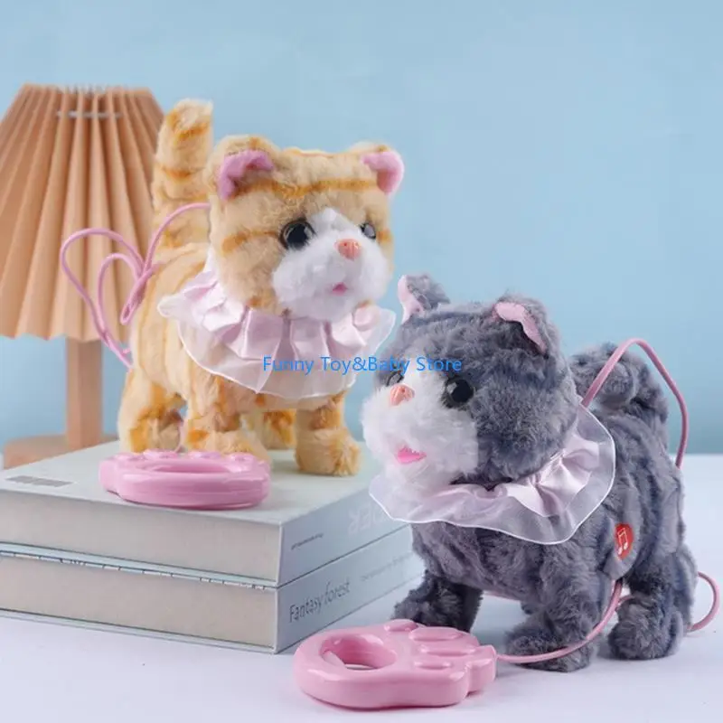 Interaktives sprechendes elektronisches Haustierspielzeug, Fernbedienung, Sprachaufnahme, gehende Katzen, Plüschroboter, Tier