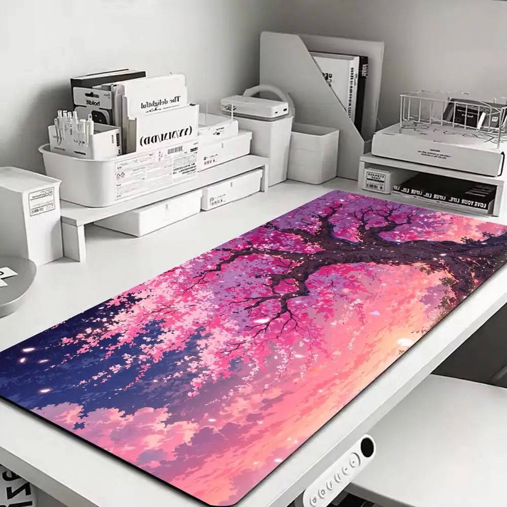 Tapis de souris arbre de fleurs de cerisier tapis de souris de jeu antidérapant multi-tailles Gamer e-sports tapis de souris jeu clavier mécanique tapis de bureau XXL