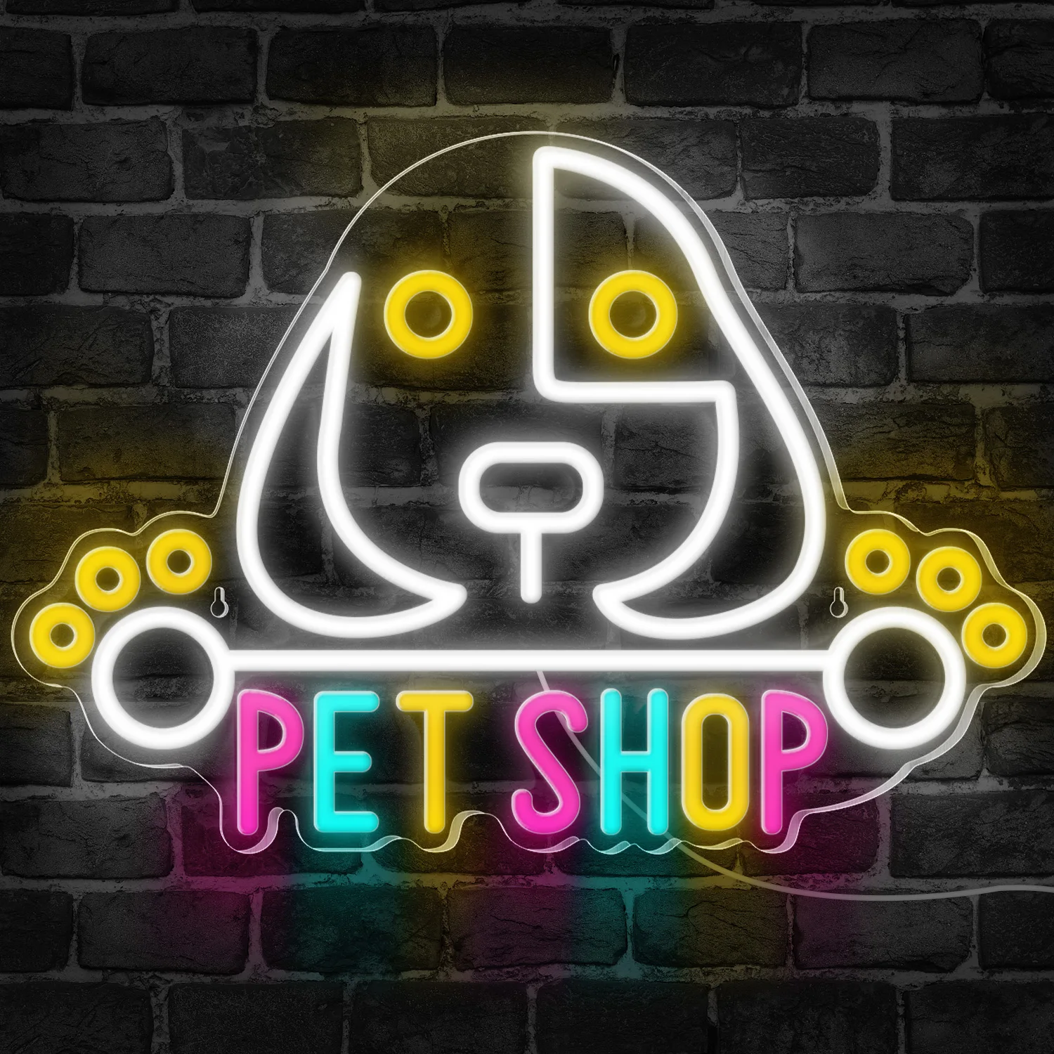 أضواء النيون PET SHOP مرحة ودافئة باللون، مناسبة لإضاءة الجو في متاجر الحيوانات الأليفة أو غرف النوم أو العمل #1