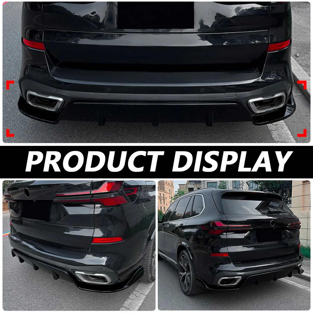 Black Warrior Heckstoßstangenlippe für BMW X5 G05 m Sport 2019+, glänzend schwarz, Sport-Stoßstangenlippenspoiler, Heckdiffusor, Karosserie-Tuning