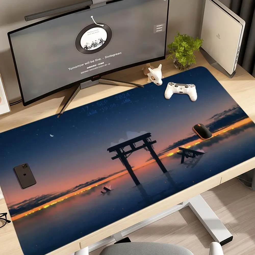 

Torii Ruins Artwork Mouse Pad 1200x600 Hot Anime csgo Taro Sakamoto Days XXL Large Gaming Non-slip Office Keyboard Mats Desk Mat