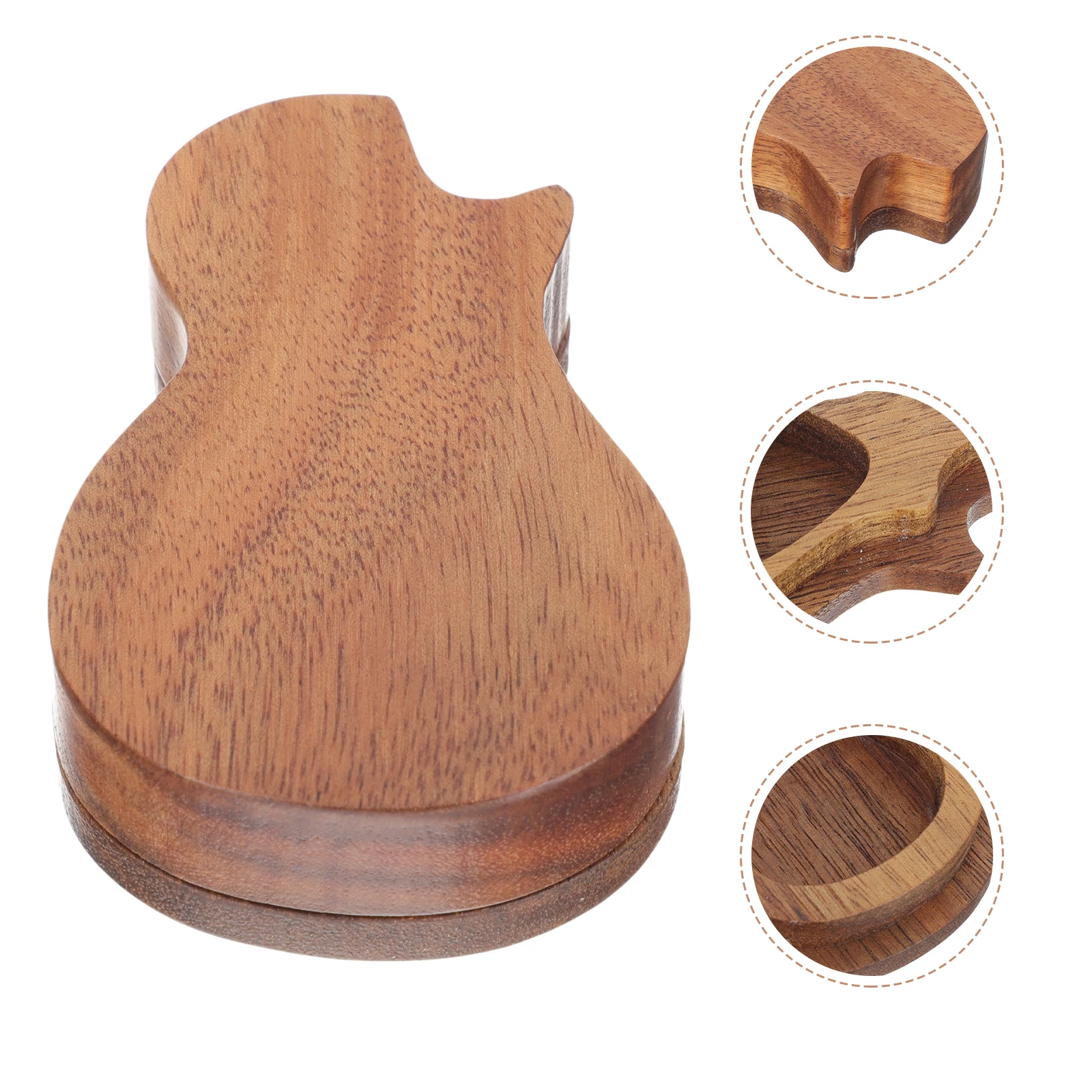 

Handmade Wooden For Music Lovers Large Capacity Storage Organizer Smooth Surface Guitar Plectrum Holder Travel Party