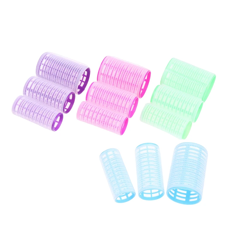 Self-Grip Hair Rollers Heatless Hair Curlers No Heat Hair Bang Volume Self-adhesive Hook & Loop DIY Styling Tool