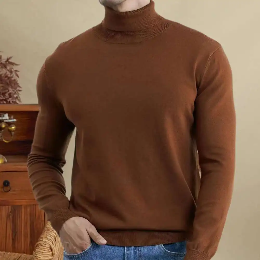 メンズカジュアルニットセーター,社交クラブウェア,シングルタートルネックセーター,ホームセーター,6色,保温