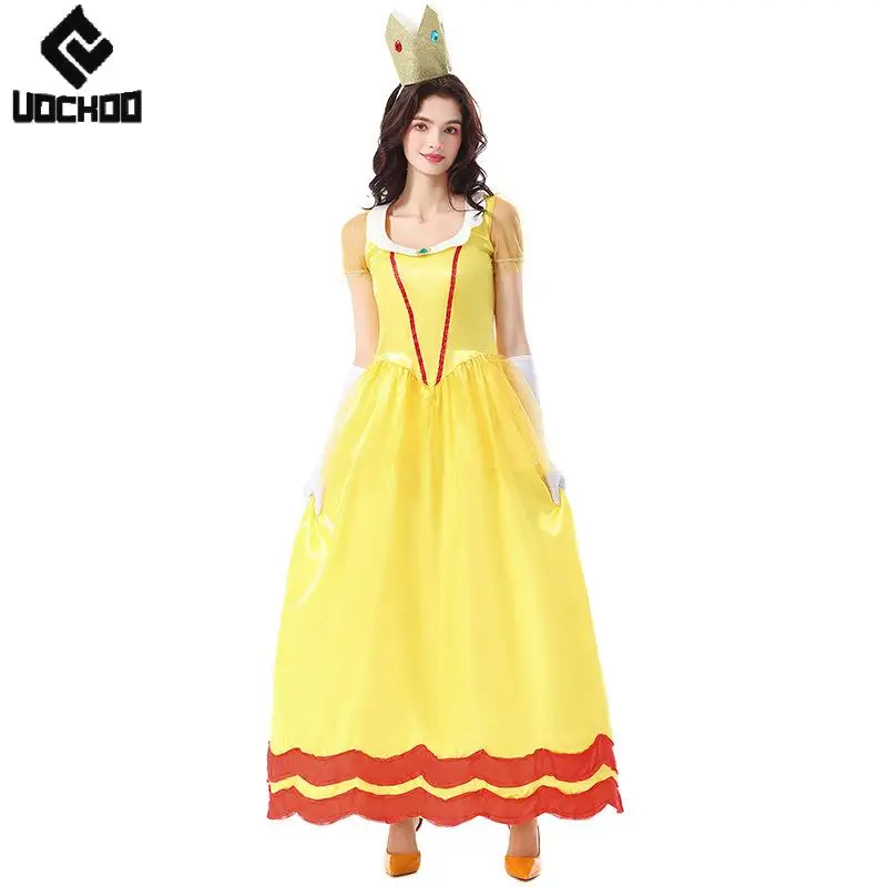 

Карнавальное платье принцессы, желтое, с цветочным узором, длинное, традиционный мексиканский фестивальный костюм, женский костюм для бала, вечеринки, косплея