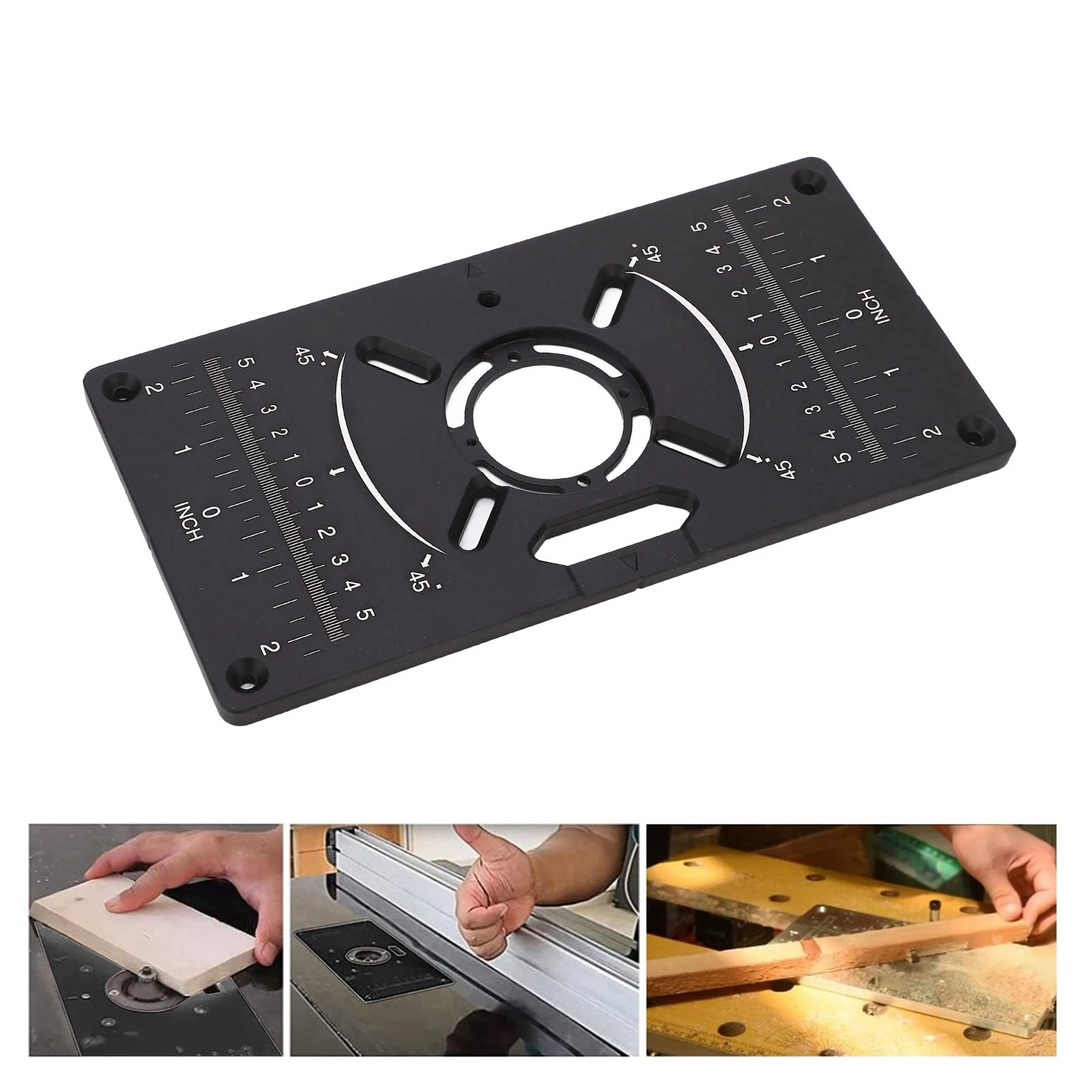 

Фрезерная пластина из алюминиевого сплава Фрезерный стол Вставная пластина Обрезной станок Откидная доска Черный