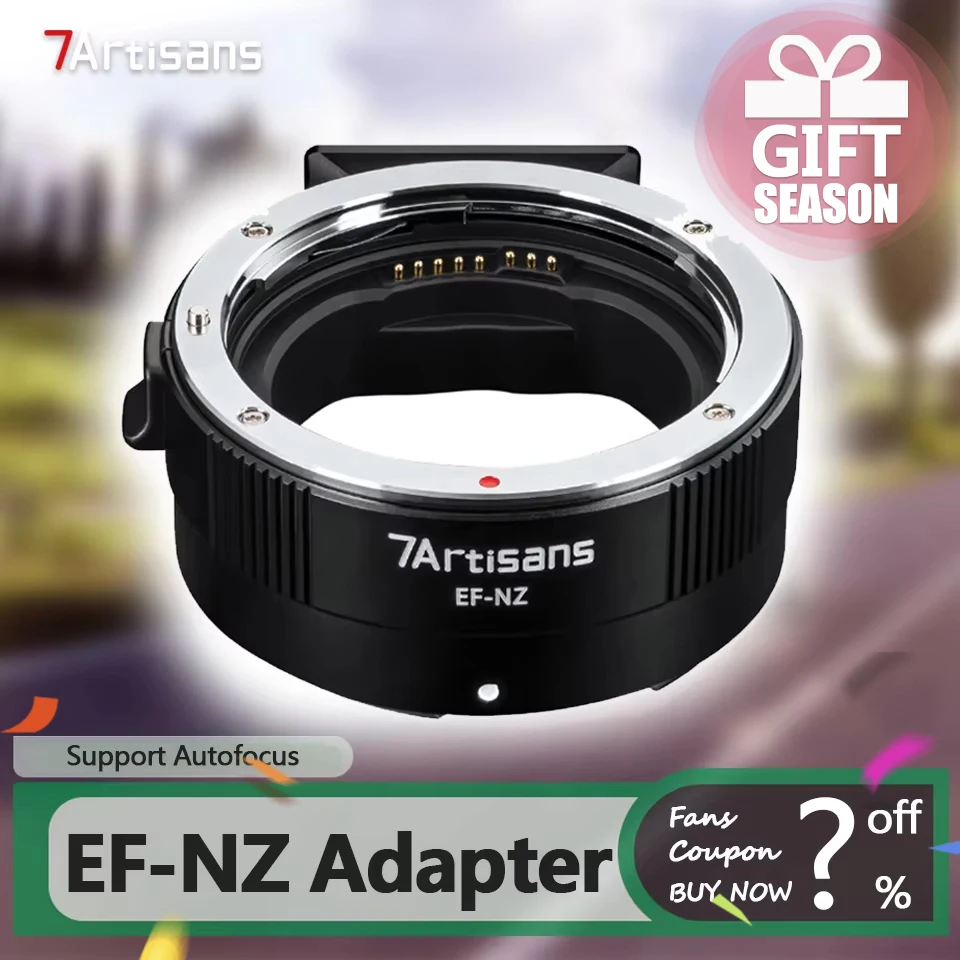 7artisans EF-NZ Autofocus Adapter for Camera Lens with Anti-shake for Canon EF to Nikon Z5/Z6/Z7 Z6Ⅱ/Z7Ⅱ/Z9/Z30/Z50/ZFC