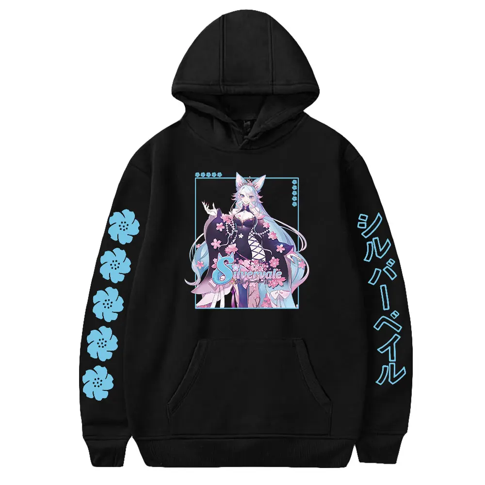 

Anime Silvervale VTuber Hoodie Long Sleeve Women Men Sweatshirt Harajuku Streetwear 2023 New Japan Manga Unisex Clothes