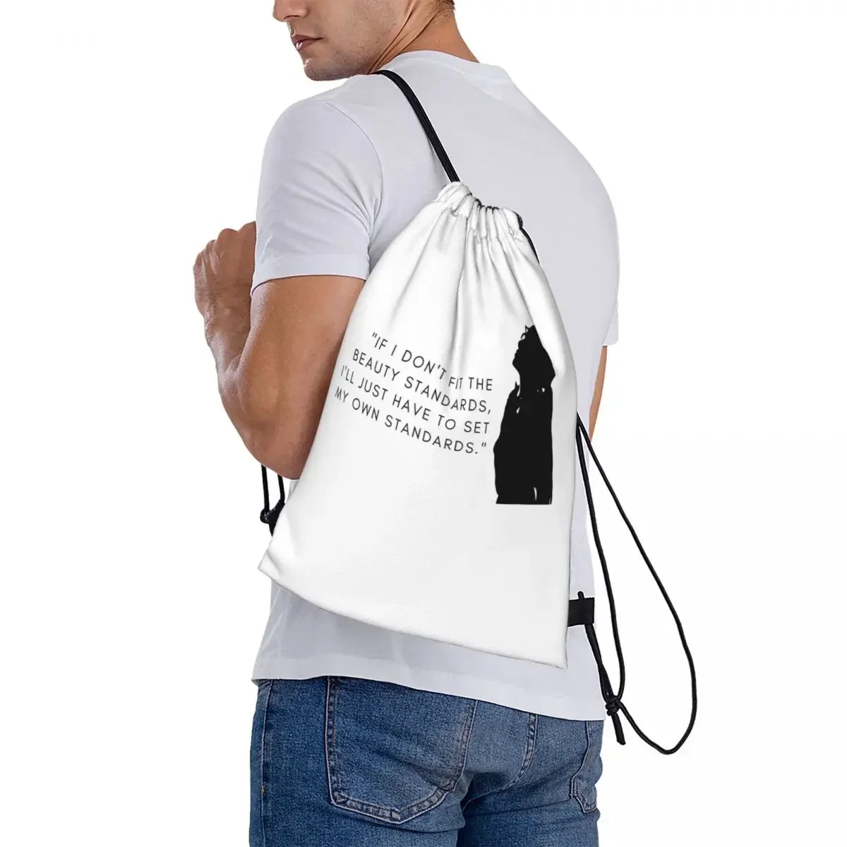 Mochila con cita inspiradora Hwasa MAMAMOO para hombre y mujer, bolso con cordón, bolsa de artículos diversos, bolsa de libros para la escuela