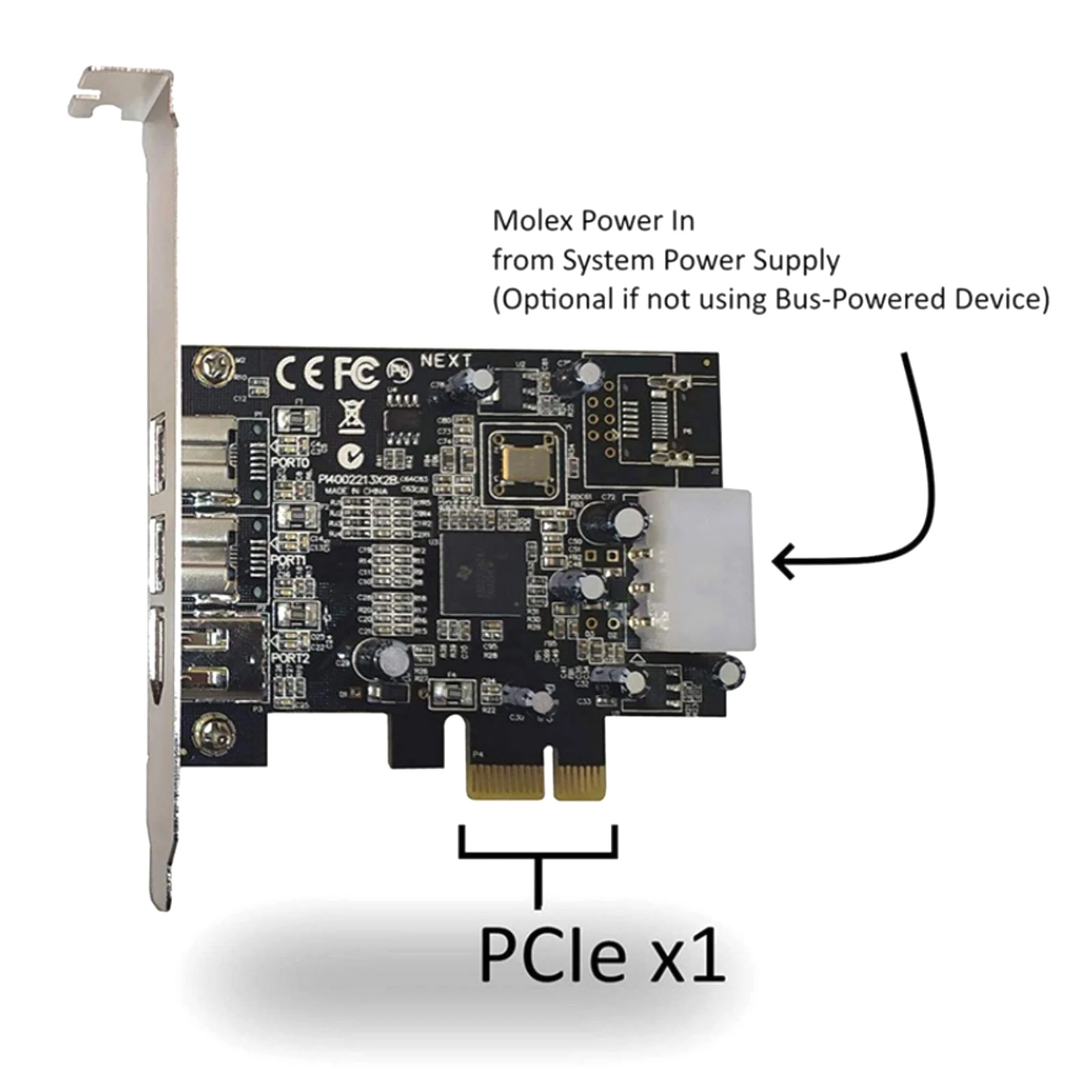 Scheda controller PCI Express PCI-E x1 a 3 porte 1394 A + B Scheda aggiuntiva per FireWire 800 IEEE 1394 B 2 + 1 acquisizione video fotocamera digitale