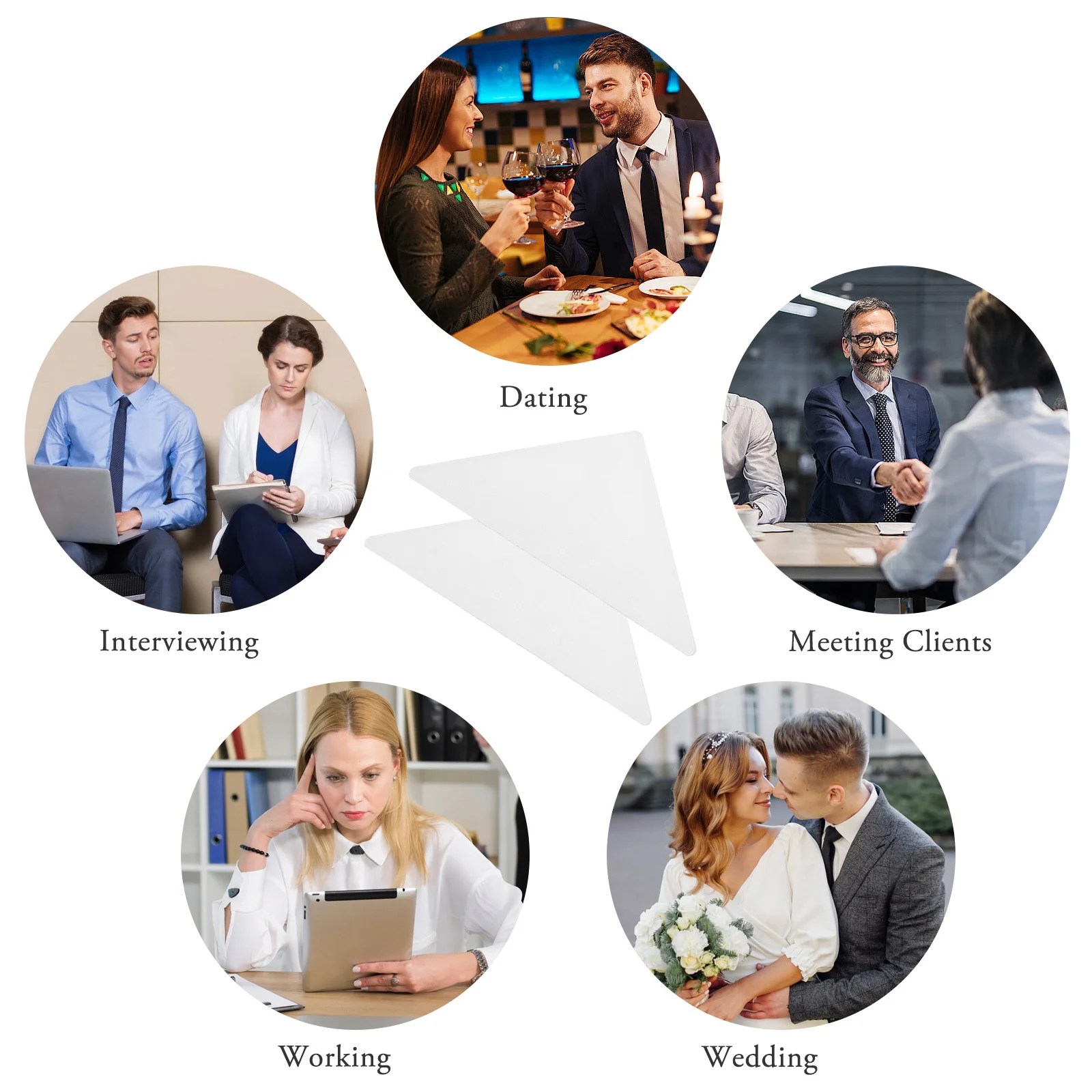 60 قطعة طوق القميص يبقى شفافة مثلث مقوي ملصقات ذاتية اللصق يدعم للرجال والنساء ملابس رسمية للأعمال #3