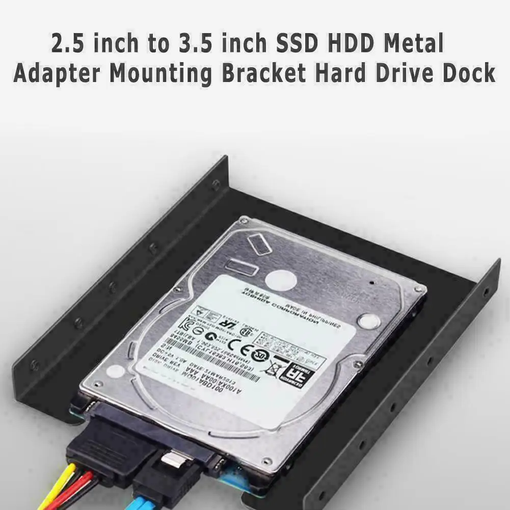 Bandeja de Metal para disco duro SSD de 2,5 pulgadas a 3,5 pulgadas, soporte adaptador de montaje de Metal, piezas para portátil, accesorios