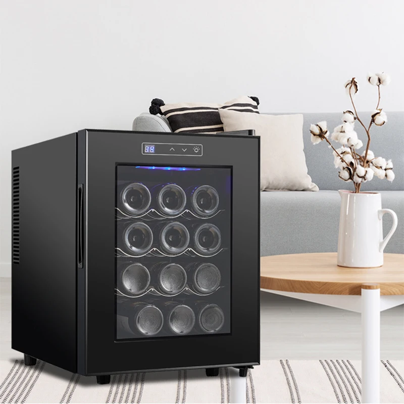 32L Wine Cooler | Beech Wood/Stainless Steel Shelves | Wine Refrigerator  Semiconductor Cooling Freestanding | Light-Blocking