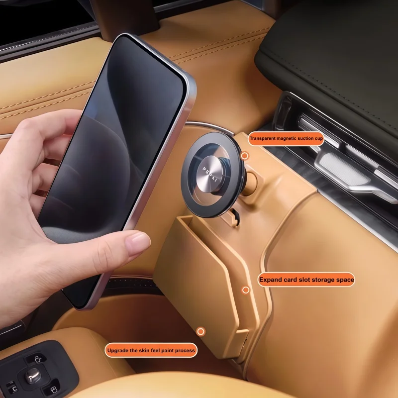 Fit for Zeekr 9X 2025 2026 Car Driver's Seat 360 ° Magnetic Suction Rotating Fixed Phone Holder Car Interior Modification Parts