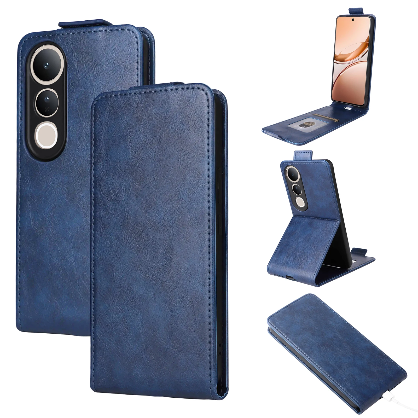 Для Vivo V50 Lite 5G флип вертикальный кожаный чехол роскошный ретро-держатель для карт-книг подставка полное покрытие для Vivo V50Lite Funda сумки для телефонов