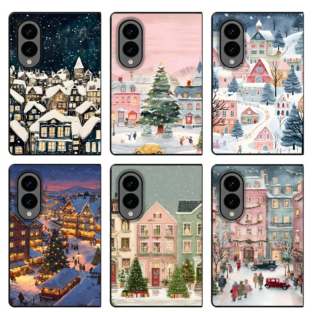 Christmas Town for Samsung Galaxy ZFold Wide Z Fold 8 Wide ZFold8 Z Fold8 Shell Capa Phone Case