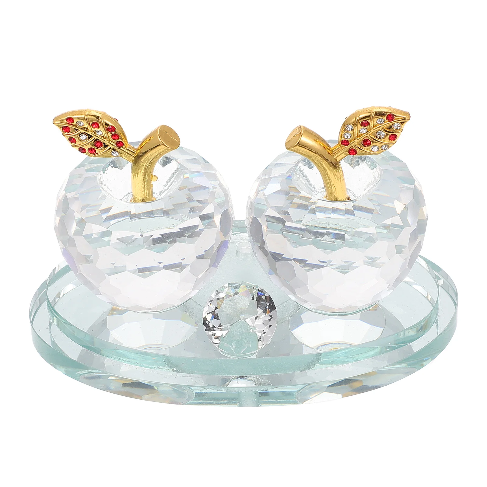 

1Pcs Crystal Apple Adornment Home Decor Car Interior Desktop Centerpiece Xmas Ornament Luckiness Charm Space Saving