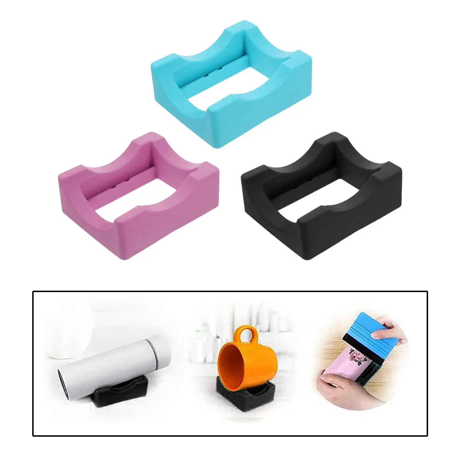 Silicone Cup Cradle 2 Angle Small Tumbler Stand for Crafting Tumblers Mug Home Storage Hooks Mug Holder Bottle Organizer