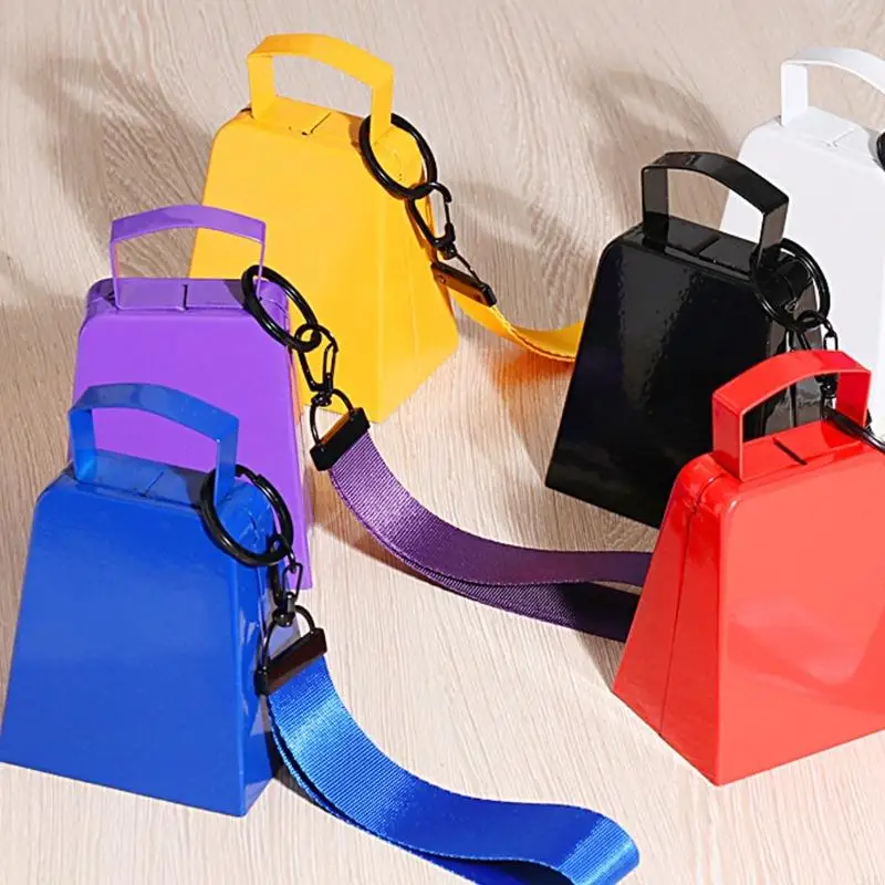 Lasting Cheer Cowbell 4 Inch Big Load Antirust Coating Sports Game Activity Cheering Accessory With Secure Wrist Rope