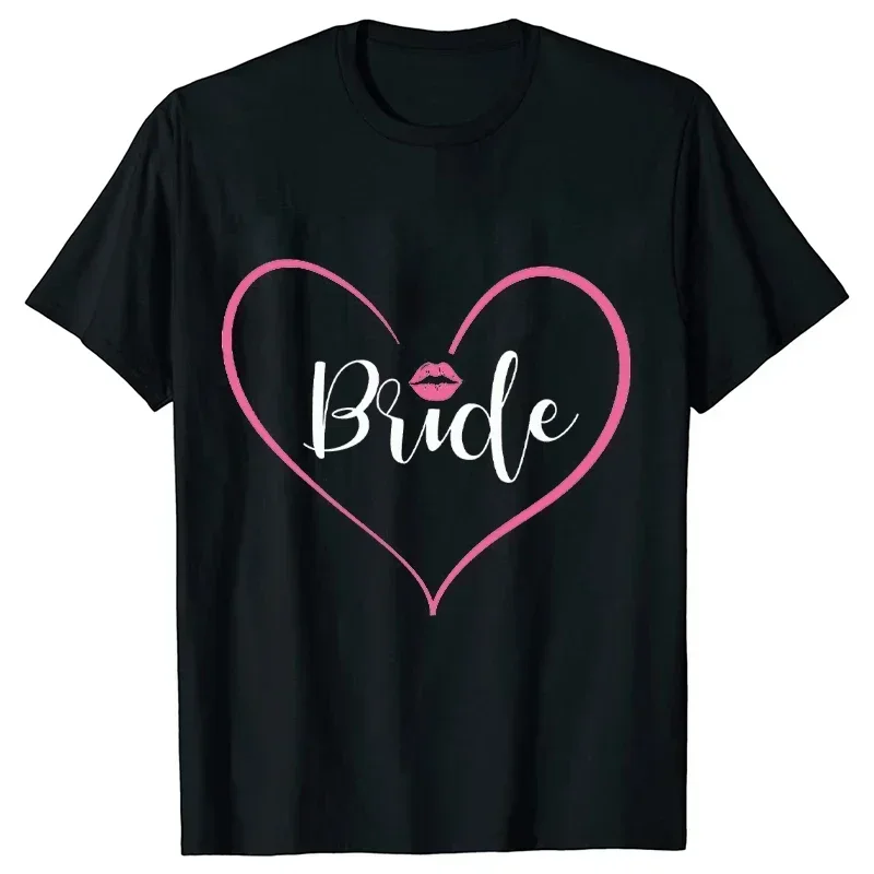 Camiseta del equipo Bride Squad para dama de honor, camisa con estampado de corazón de amor para despedida de soltera, boda y fiesta