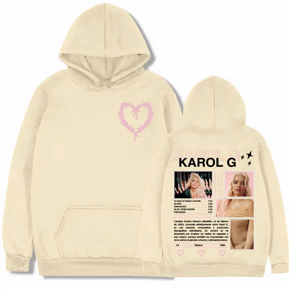 Penyanyi Karol G Bichota 2025 Tour Cover Hoodie Pakaian Pria Wanita Fashion Estetika Kaus Vintage Kasual Kenyamanan Pullover