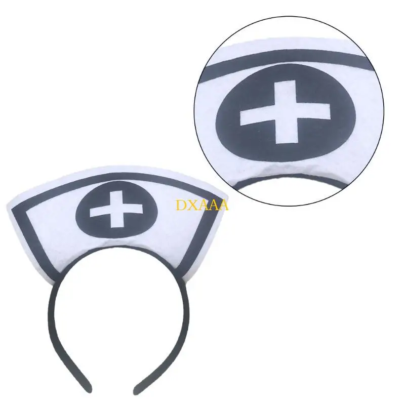 DXAA Halloween Nurse Hat Headbands Nurse Costume Hair Hoop Hair Accessories