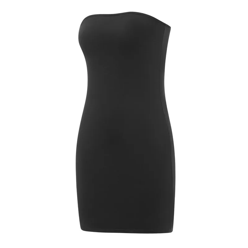 WPNAKS kobiety Mini Bodycon sukienka tuba letnie ubrania smukłe jednolity kolor łódka dekolt bez ramiączek bez pleców, modna sukienka Sexy klub