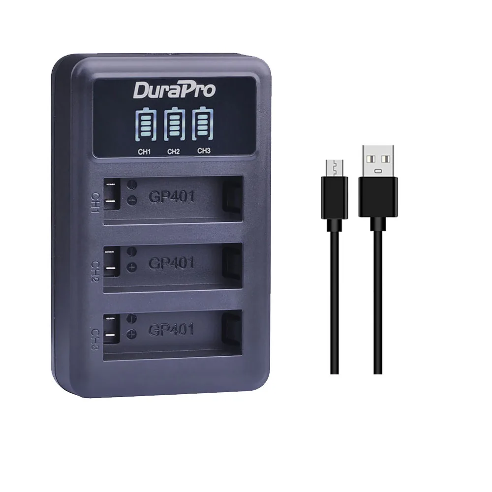 AHDBT-401 AHDBT 401 AHDBT401 LED Screen USB Battery Charger with Cable for GoPro HERO4 AHDBT-401