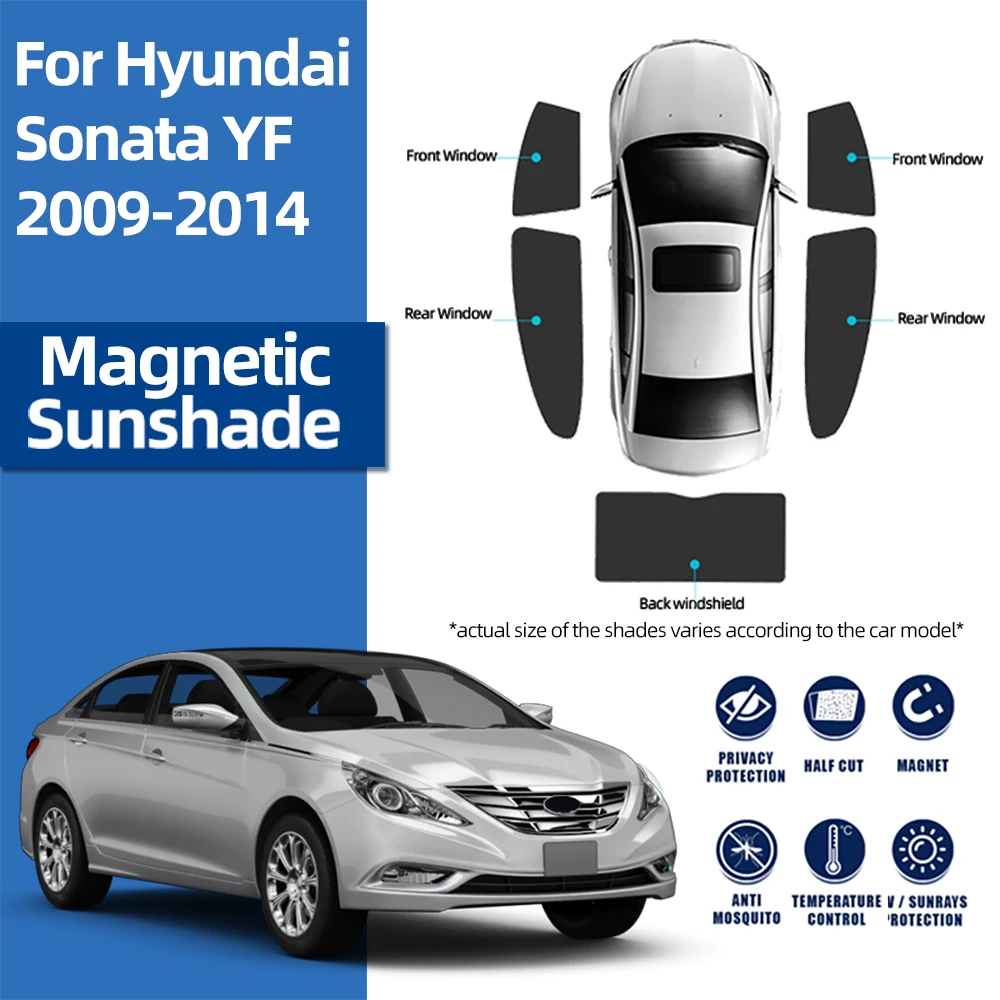 

For Hyundai Sonata YF i45 2011-2014 Magnetic Car Sunshade Shield Front Windshield Curtain Rear Side Baby Window Sun Shade Visor