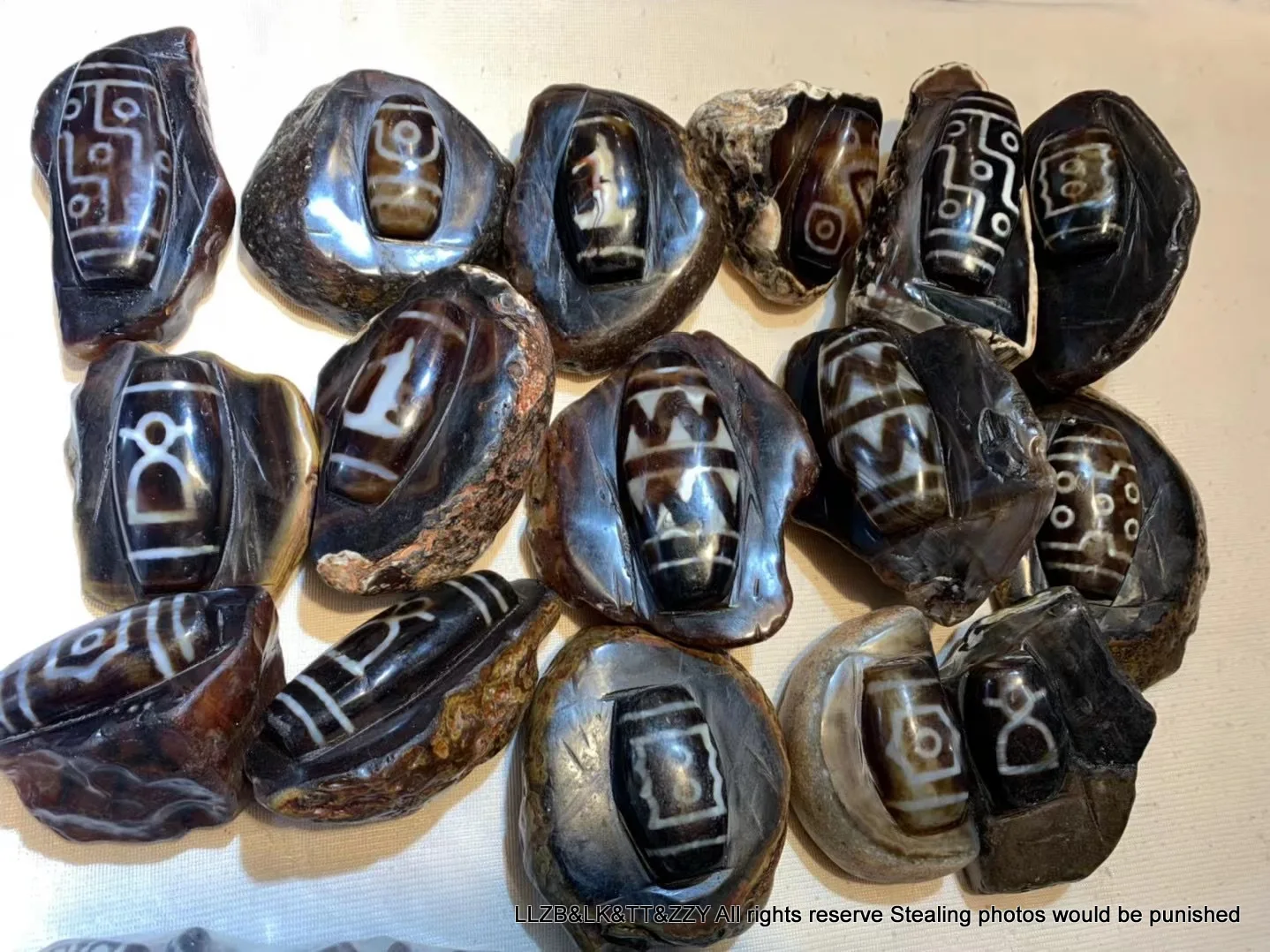 

A Energy Tibetan Old Agate Multiple Symbols Available Large dZi Bead Statue Carved From Rock Stone 2022 Amulet Timestown