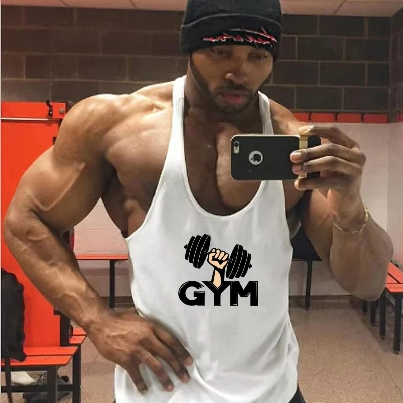 Gym Bodybuilding Tank Men, Fitness Stringer Vest, Sleeveless Singlet, Moisture-Wicking Durable Summer Workout Sportswear