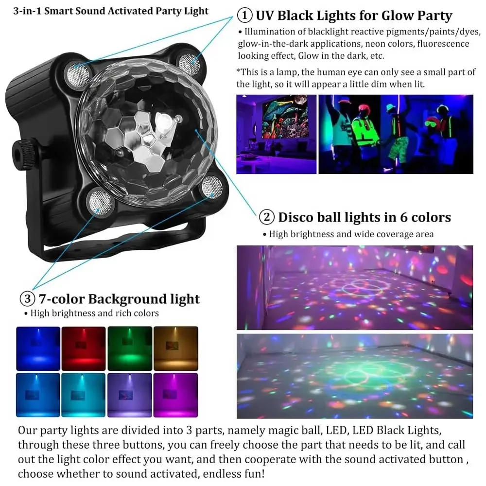 1pcs New Arrivals 1pcs Colorful LED DJ stage lights home KTV ambient lighting beam lights frequency light lights