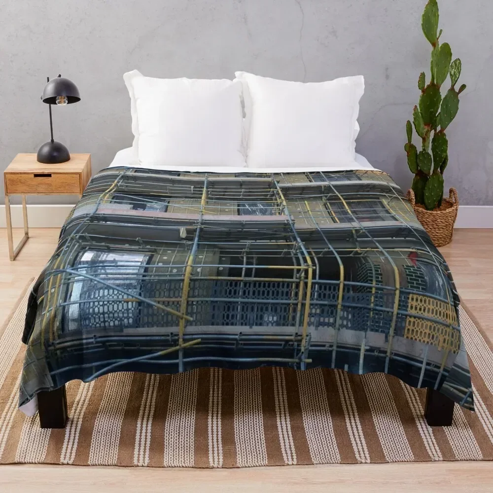 

Dark Scaffolding Throw Blanket Travel Size Cozy Blanket for Plane Train
