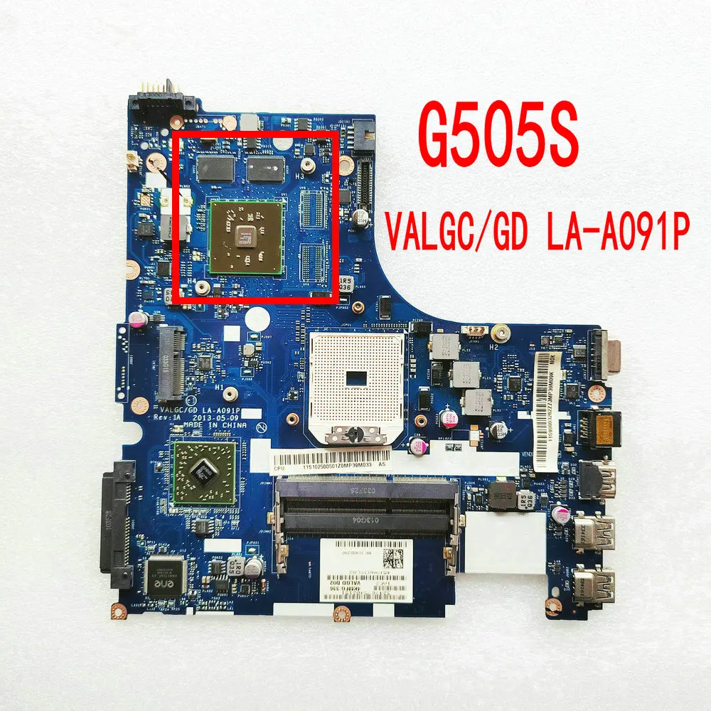 valgc gd la a091p javali principal para lenovo g505s laptop placa mae la a09 mainboard ddr3 2g teste ok 01