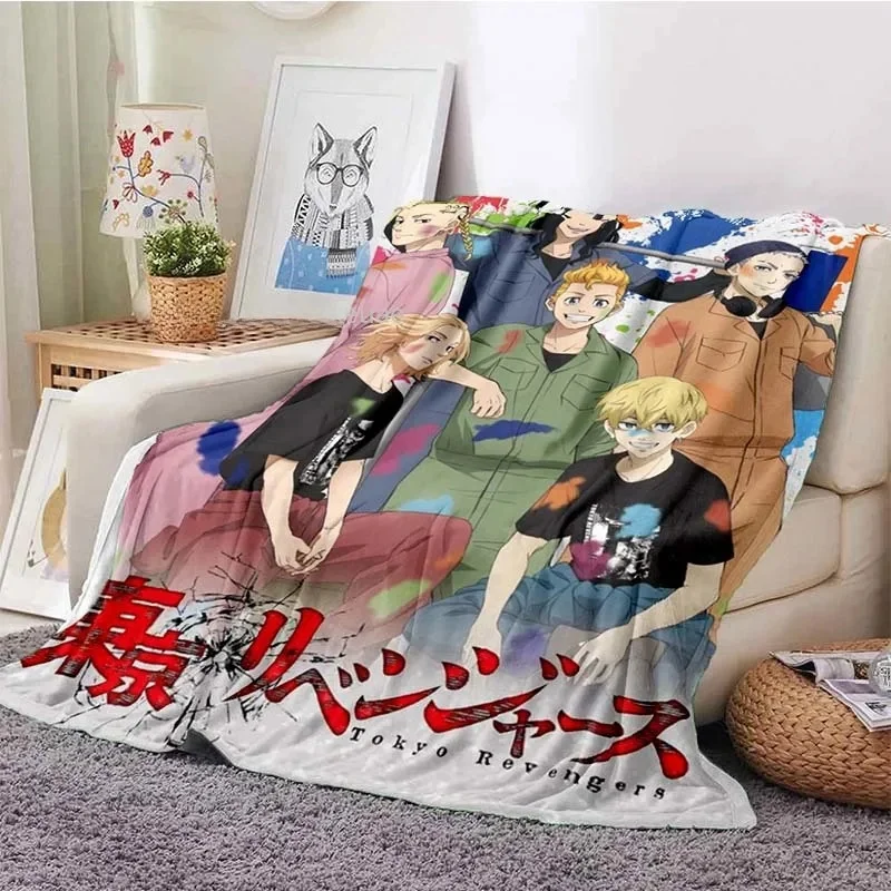 New Anime Blanket Sofa Winter Tokyo Revengers Warm Bed Fleece Custom Nap Home Fluffy Soft Blankets King Size Microfiber Bedding