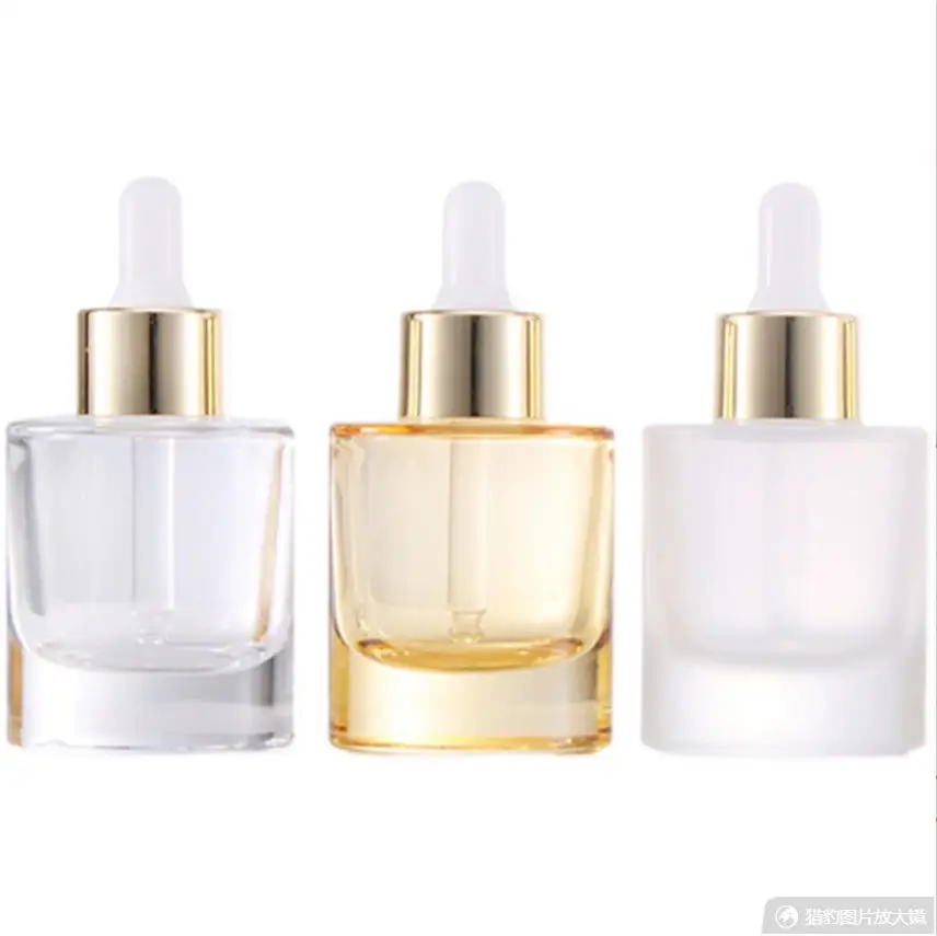30ml round glass dropper bottle gold lid bulb oil/serum/essence/liquid/water/moisturer skin care cosmetic packing