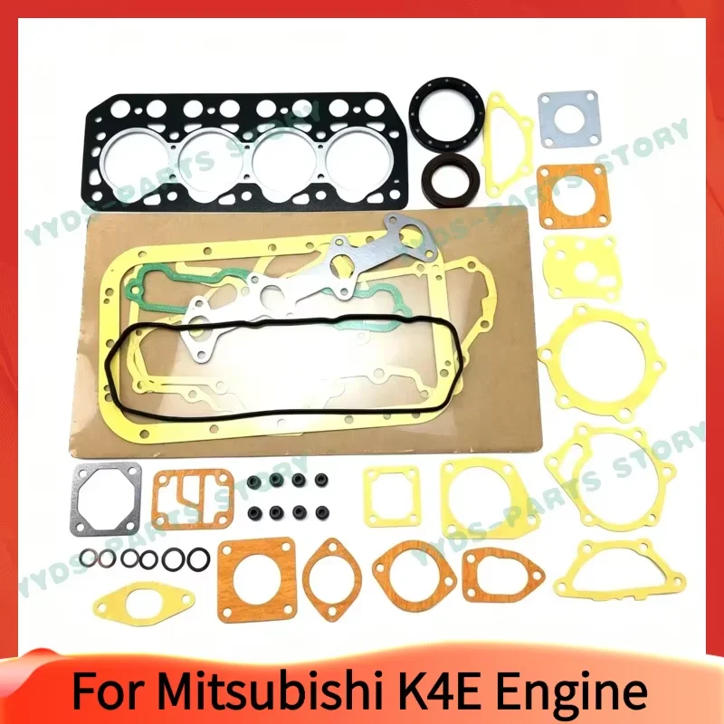 K4E Full Gasket Kit Set MM408457 For Mitsubishi Engine Piston Ring Cylinder Head Gasket Overhaul Rebuild Kit