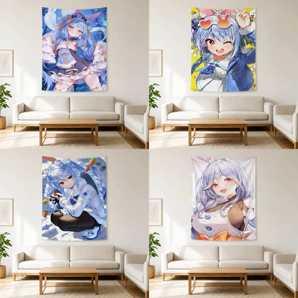 

U-Usada Pekora H-HololiveS Flag Digital Printing Banner for Garage Wall Out Door Decoration