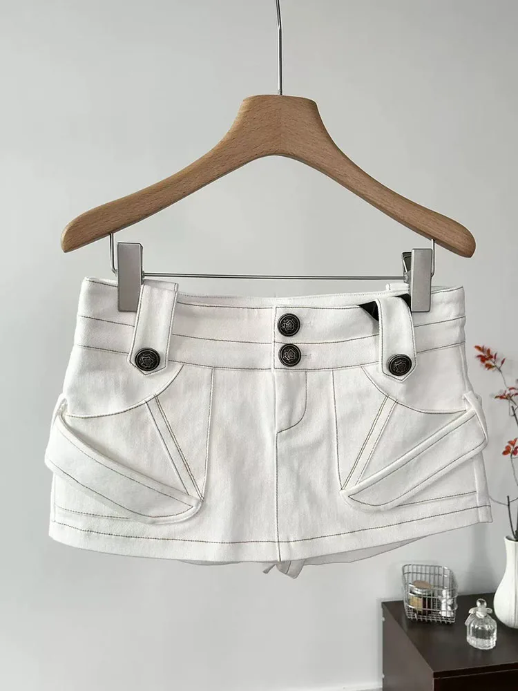 American Cargo Denim Shorts Skirt Women Y2K Summer Low Waist Sexy Bodycon Mini Skirt Fashion Streetwear All Match A Line Skirts