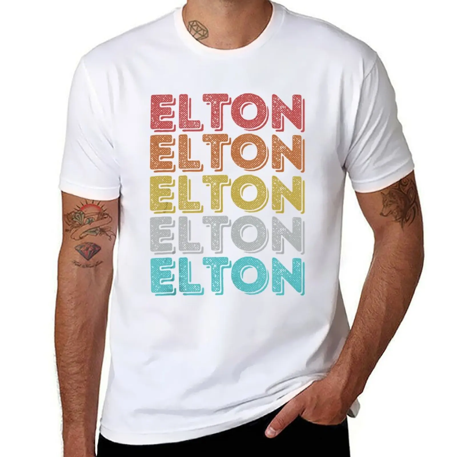 

Vintage Retro Elton T-Shirt anime t shirts for man mens graphic t shirts T-Shirt