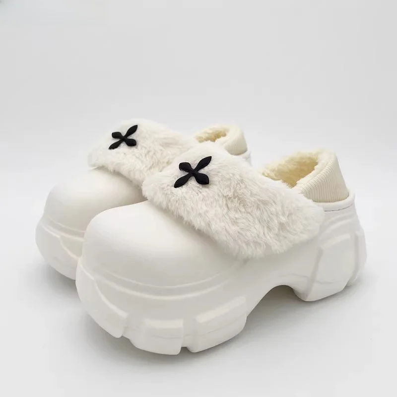 

FAD Z Women's Cross Hair Cotton Slippers Thi Bot Waterproof Non-Slip Fce Lined Warm Cotton oes for Outdoor Winte...