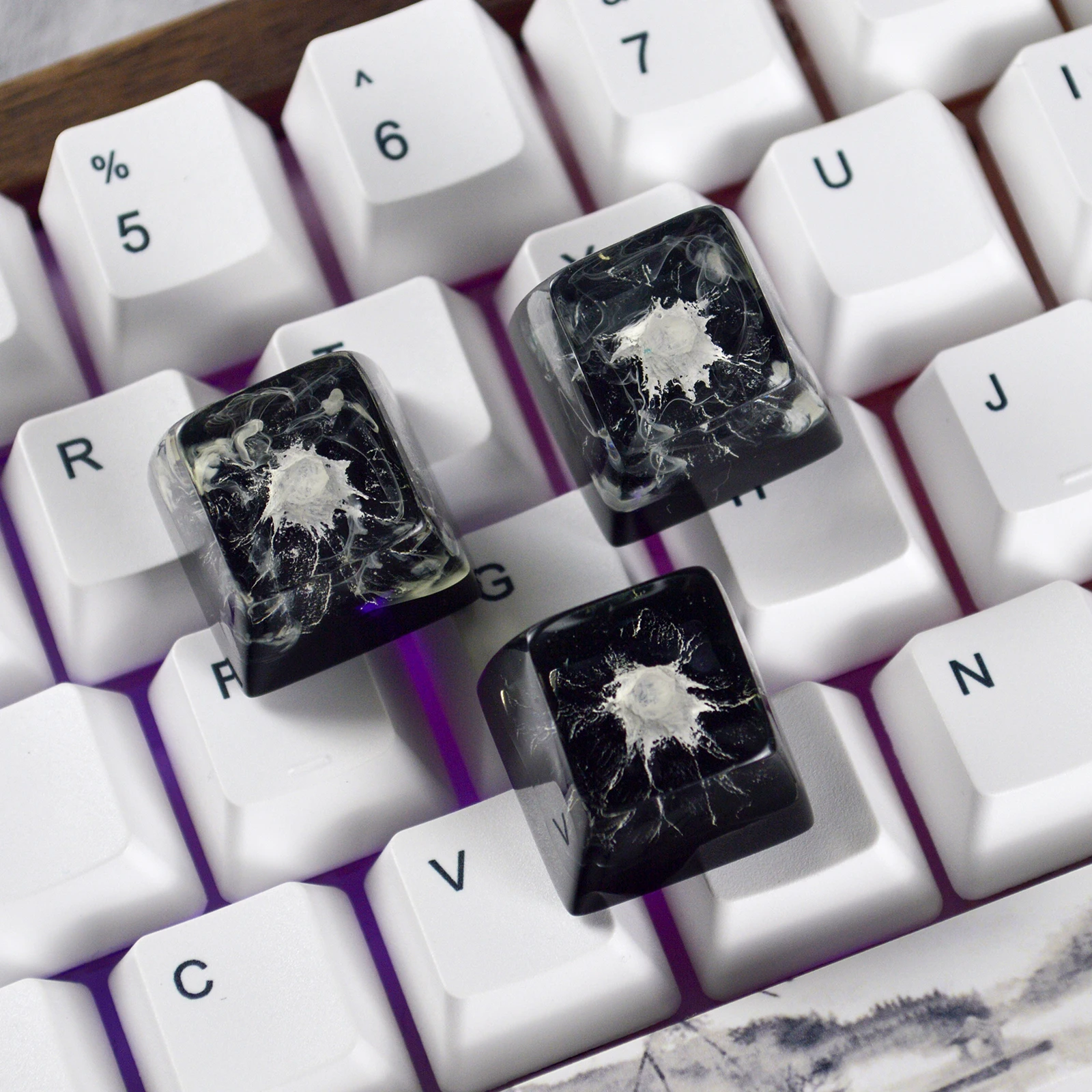 

Fungoid Resin Key Caps OEM Profile For Cherry MX Mechanical Keyboard Double-shot Cute Replace Backlit Game Gifts Keycaps 4Pcs