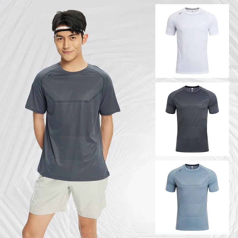 2026 Breathable Workout Men Running T-Shirts Gym Fitness Training Male High Quality Sports T-Shirts Oversized Ice Silk Tops