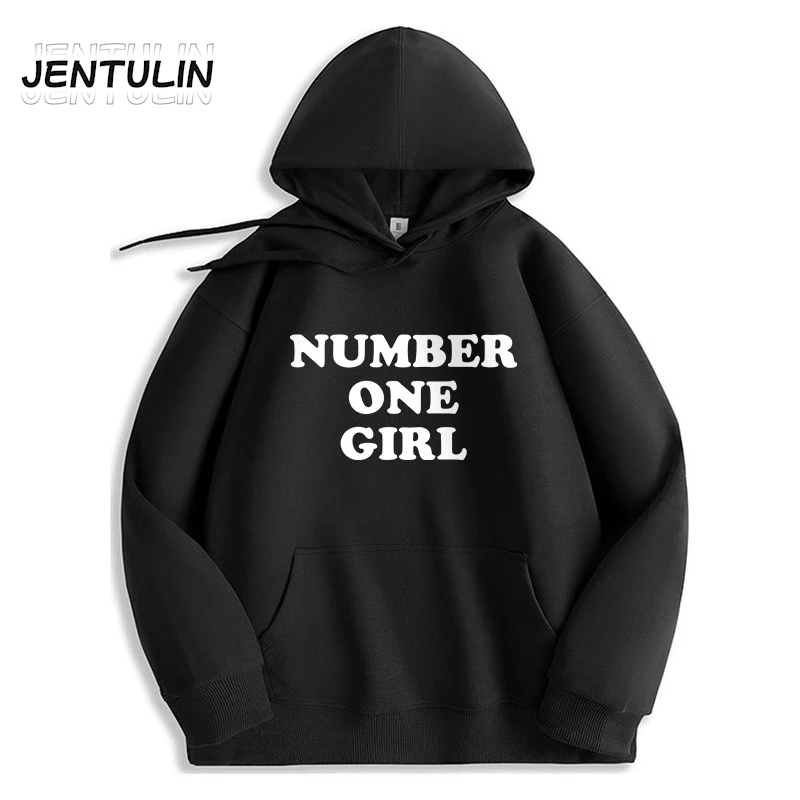 Sweat-shirt à capuche avec lettres imprimées numéro un pour fille, Style coréen, Harajuku, ample, Vintage, Punk, rue Hip Hop, vêtements Y2K