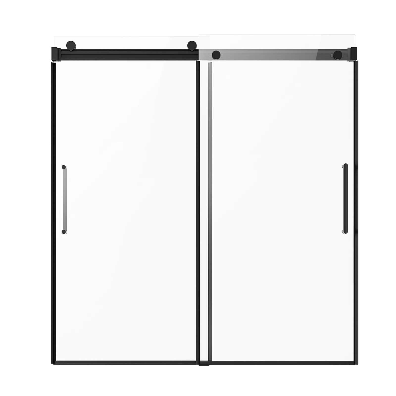 

SucceBuy Frameless Sliding Bathtub Door 56-60in.Wx60 in.H Frameless Shower Glass Door Double Sliding Tub Door with 5/16 in Glass